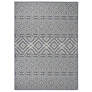 Outdoor Flatweave Rug 200x280 cm Blue Stripes