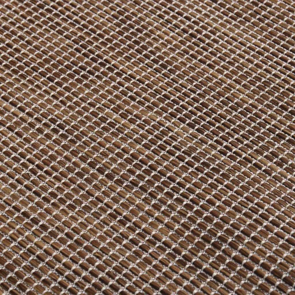 Outdoor Flatweave Rug 200x280 cm Brown