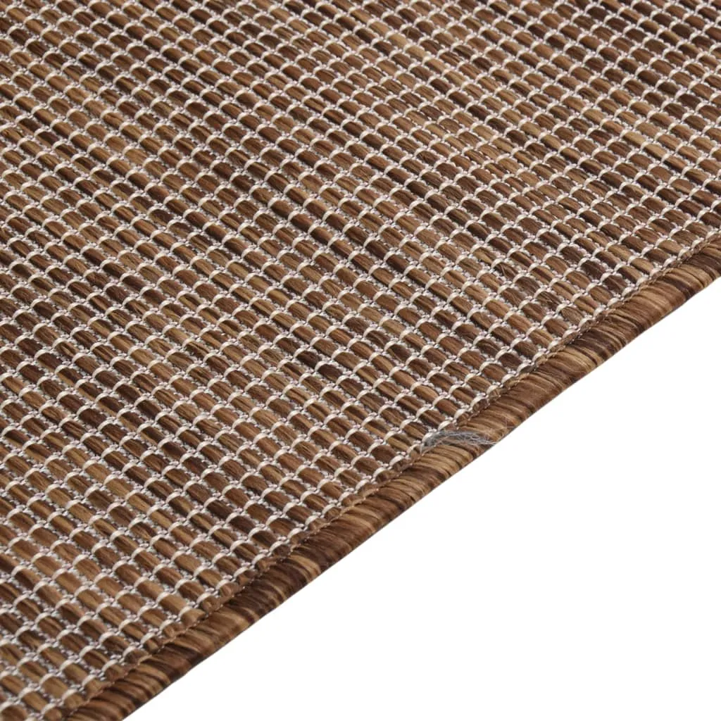 Outdoor Flatweave Rug 200x280 cm Brown