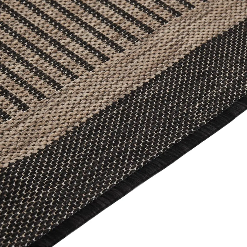 Outdoor Flatweave Rug 200x280 cm Dark Brown