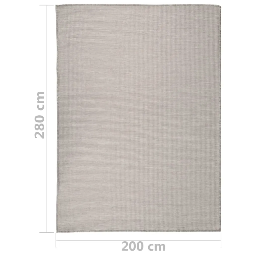 Outdoor Flatweave Rug 200x280 cm Taupe