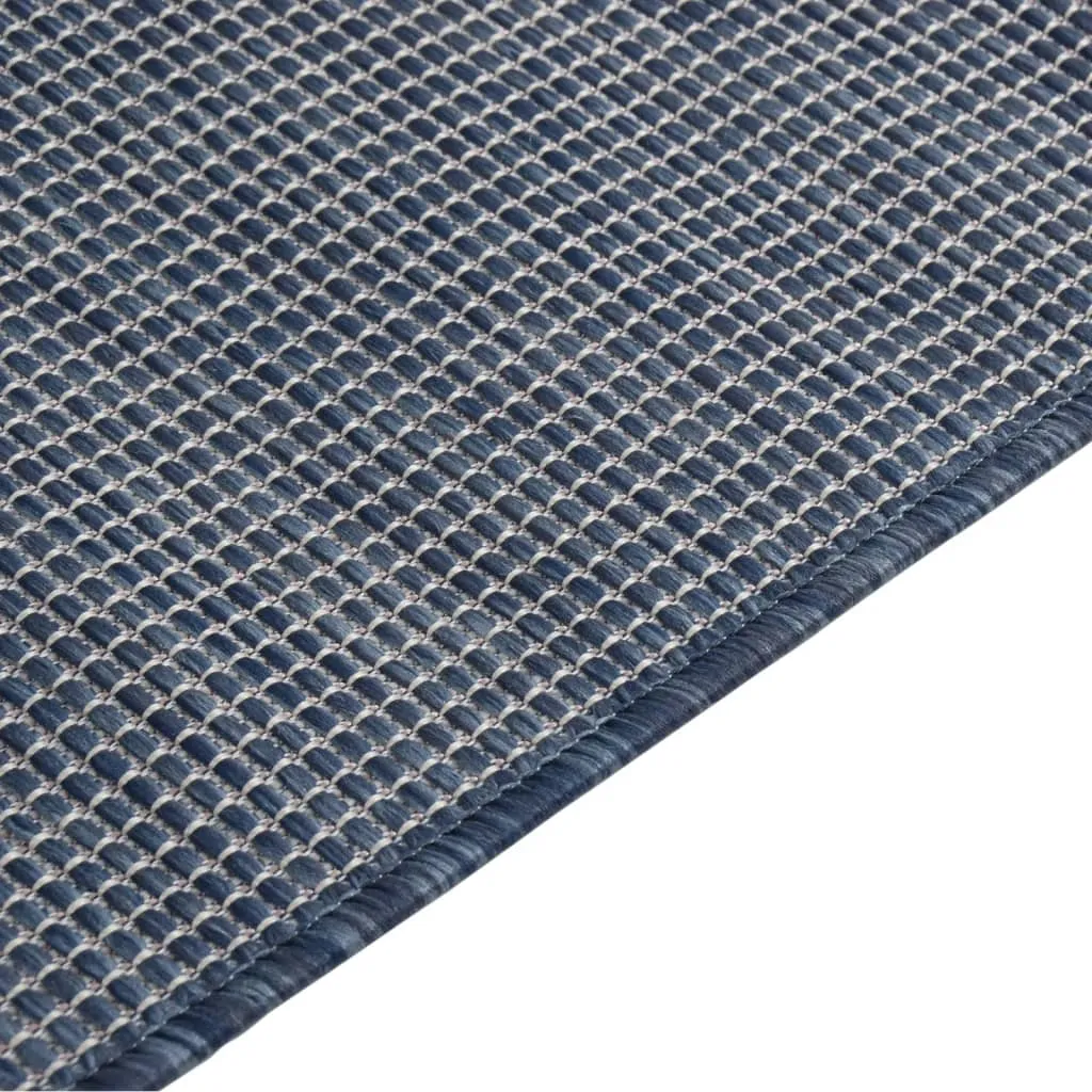 Outdoor Flatweave Rug 80x250 cm Blue