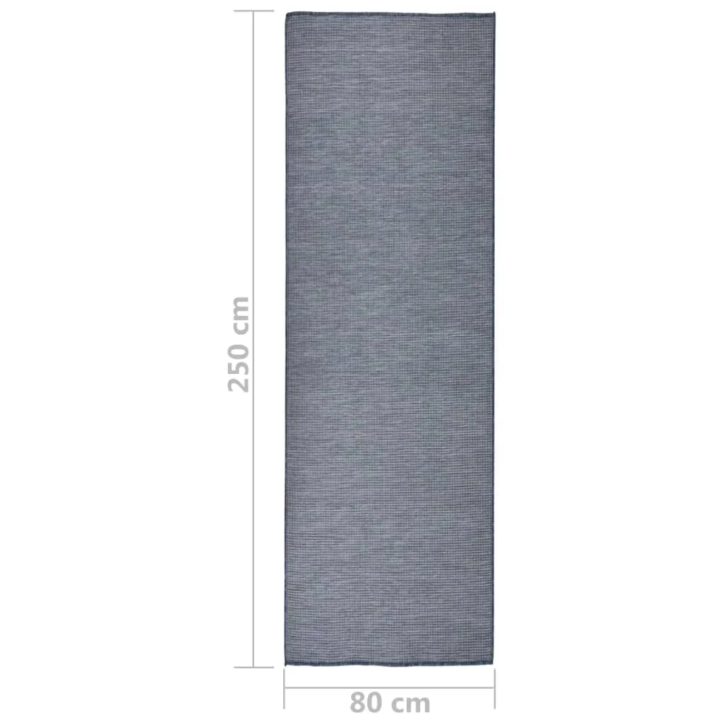 Outdoor Flatweave Rug 80x250 cm Blue