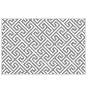 Outdoor Rug Reversible Mat Plastic Straw Rug Portable RV Camping Mat for Garden Picnic Indoor, 152x243cm, Grey