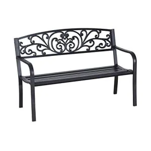 Outsunny 50&quot; Blossoming Garden Decorative Patio Park Bench