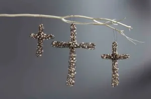 Pearl Beaded Wire Cross