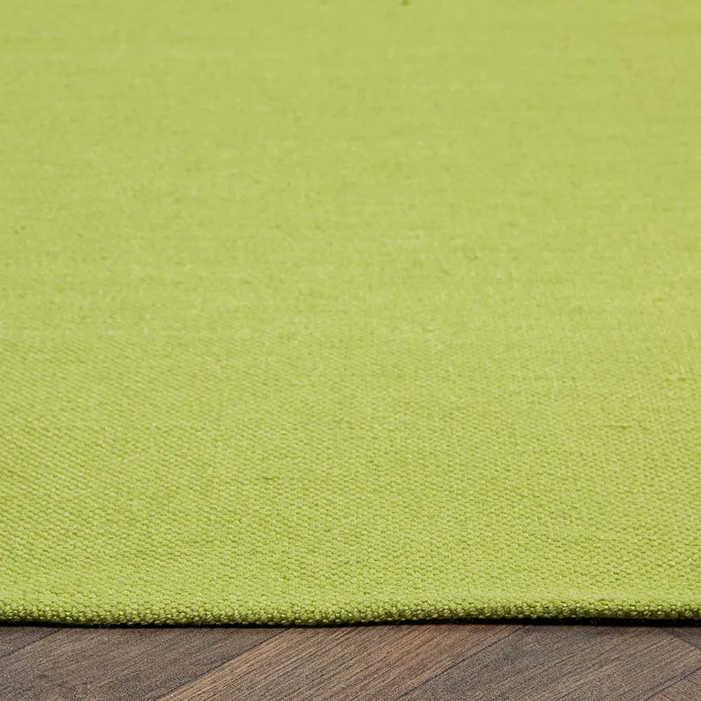 Plain Washable Rug Green