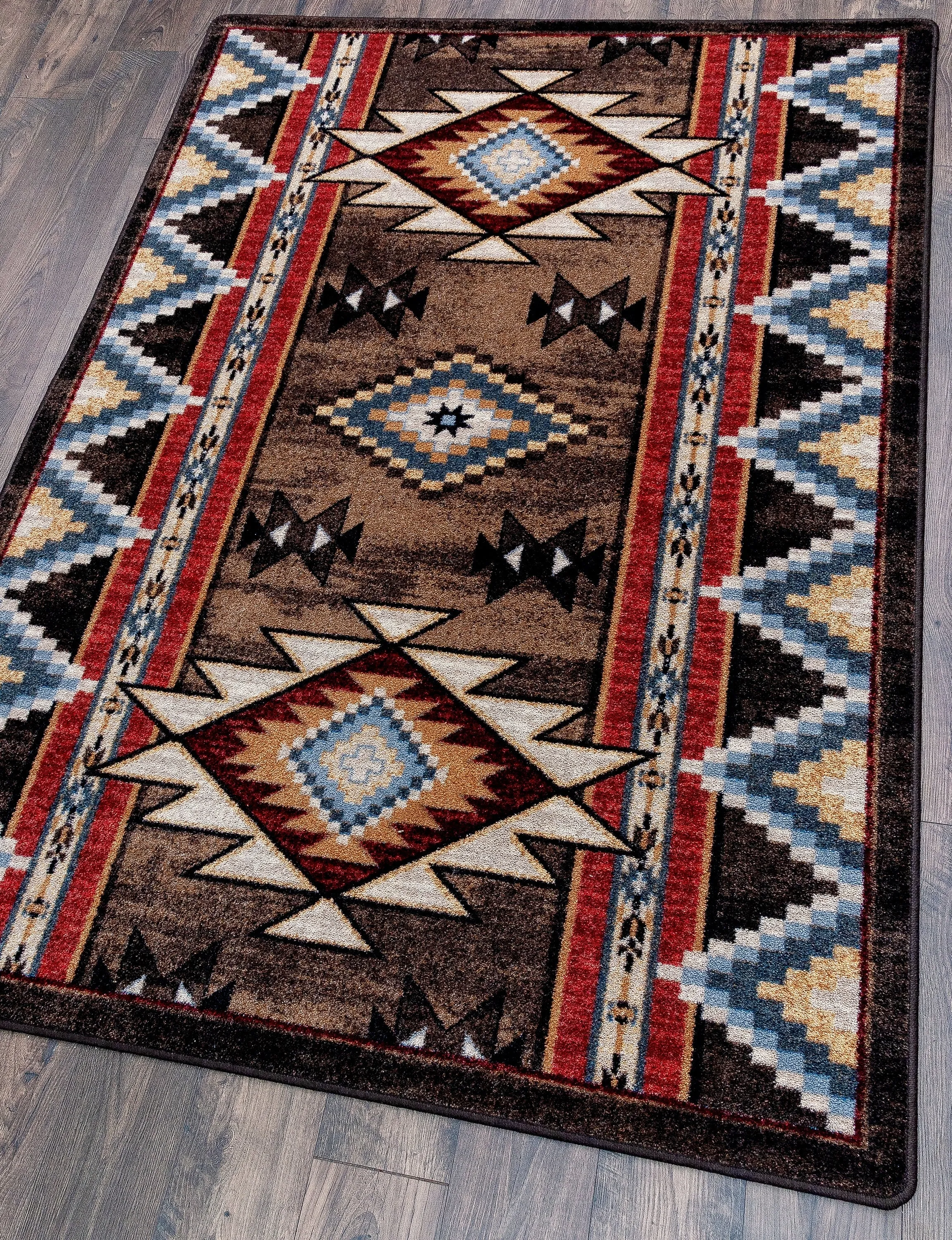 "Bowstrings - Brown" Southwestern Area Rugs - Choose from 6 Sizes!