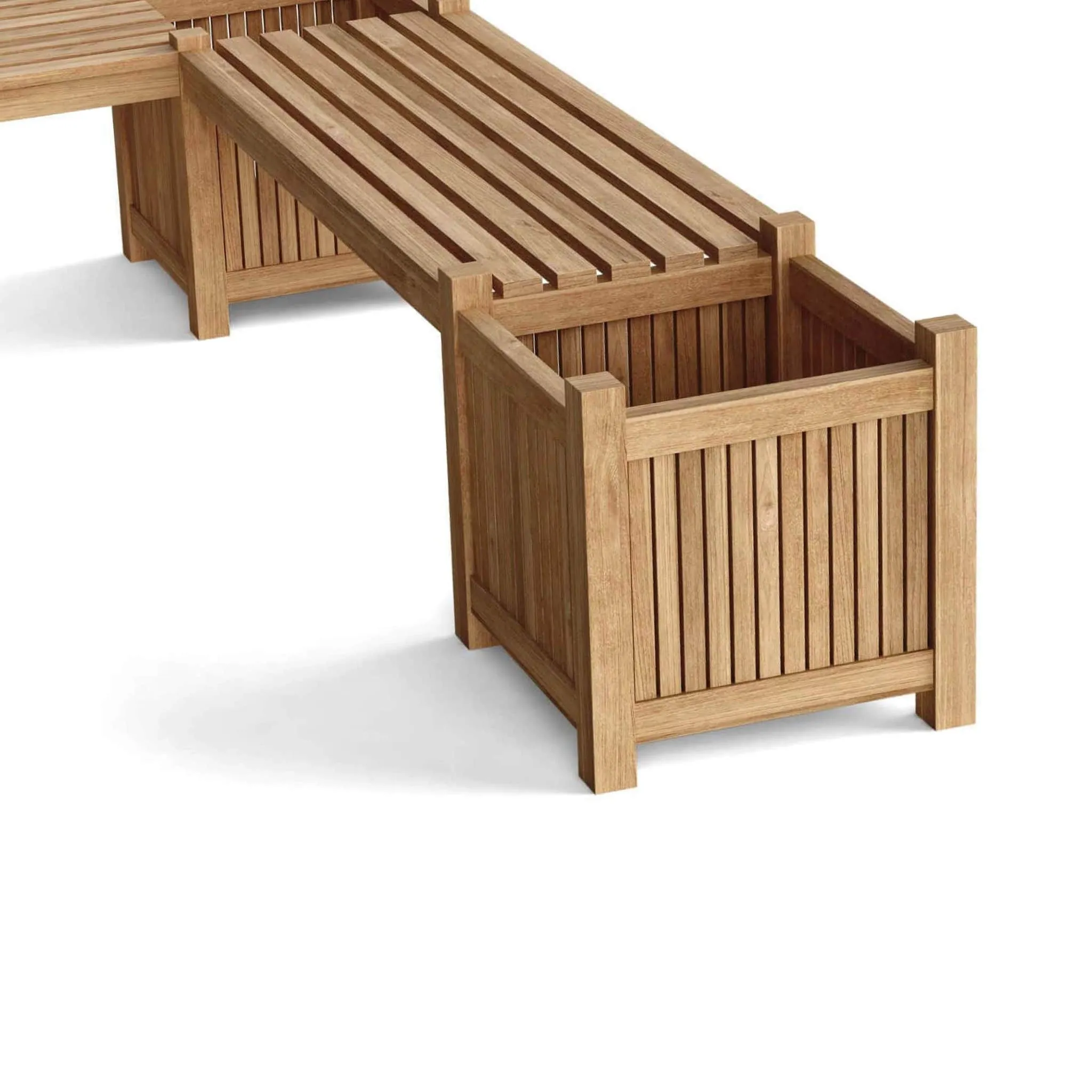 Raw Teak Chapman Bench, 2 Benches   3 Accessory Box - 19 H x 82 W x 82 L, Arrives In 5 - 9 Working Days.