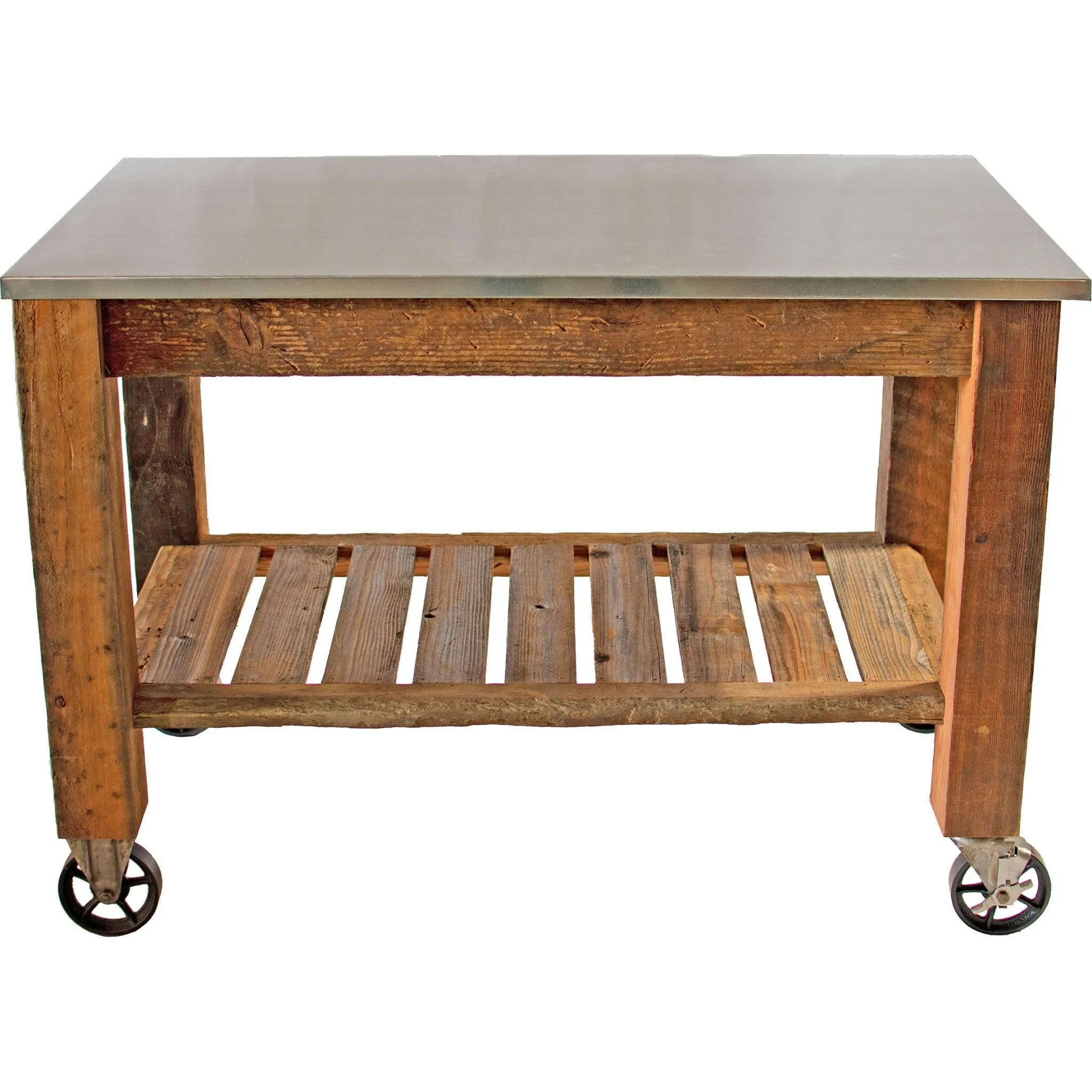 Redwood Potting Table Rolling Cart