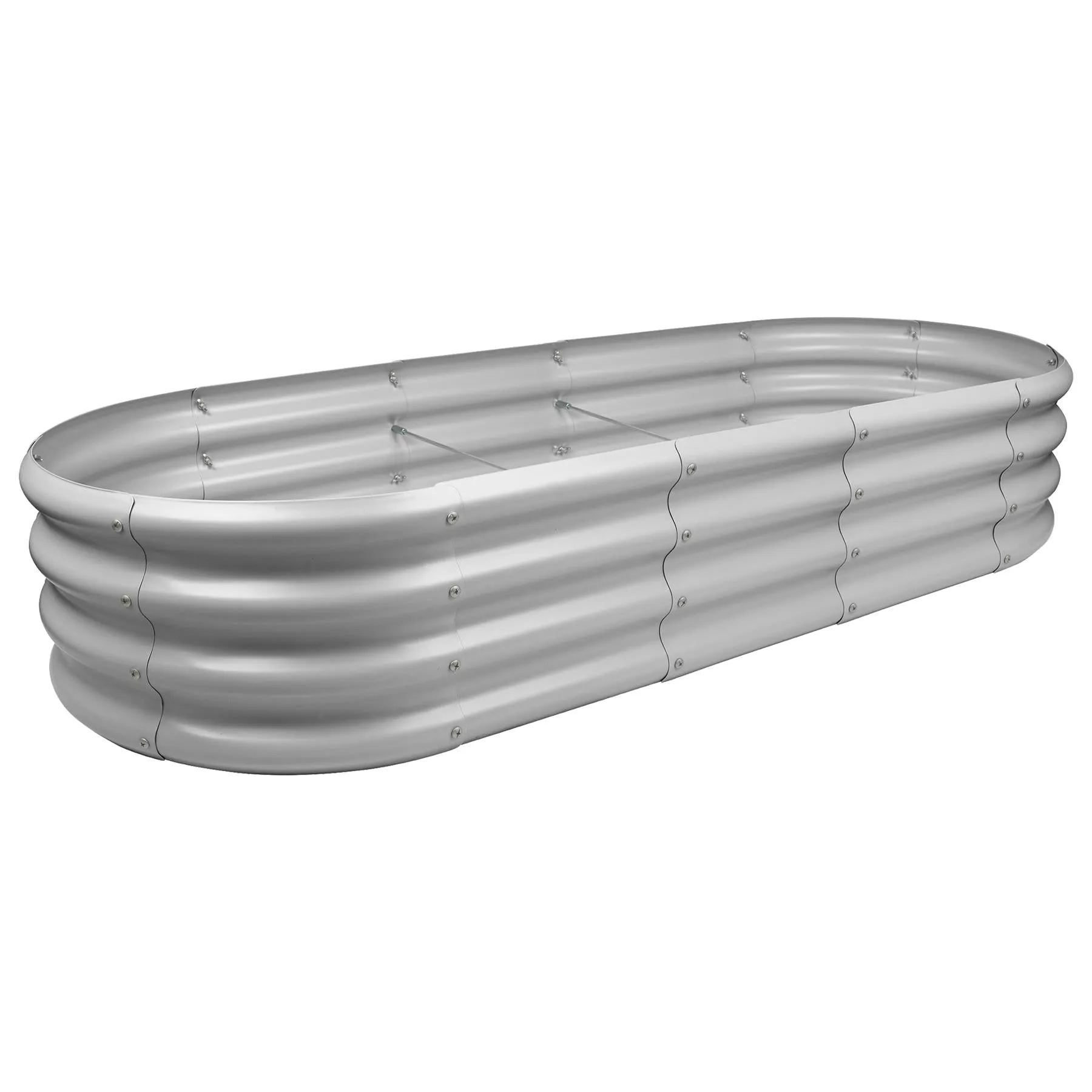 Rounded Galvanised Steel Raised Garden Bed - 180cm x 90cm - By Harbour Housewares