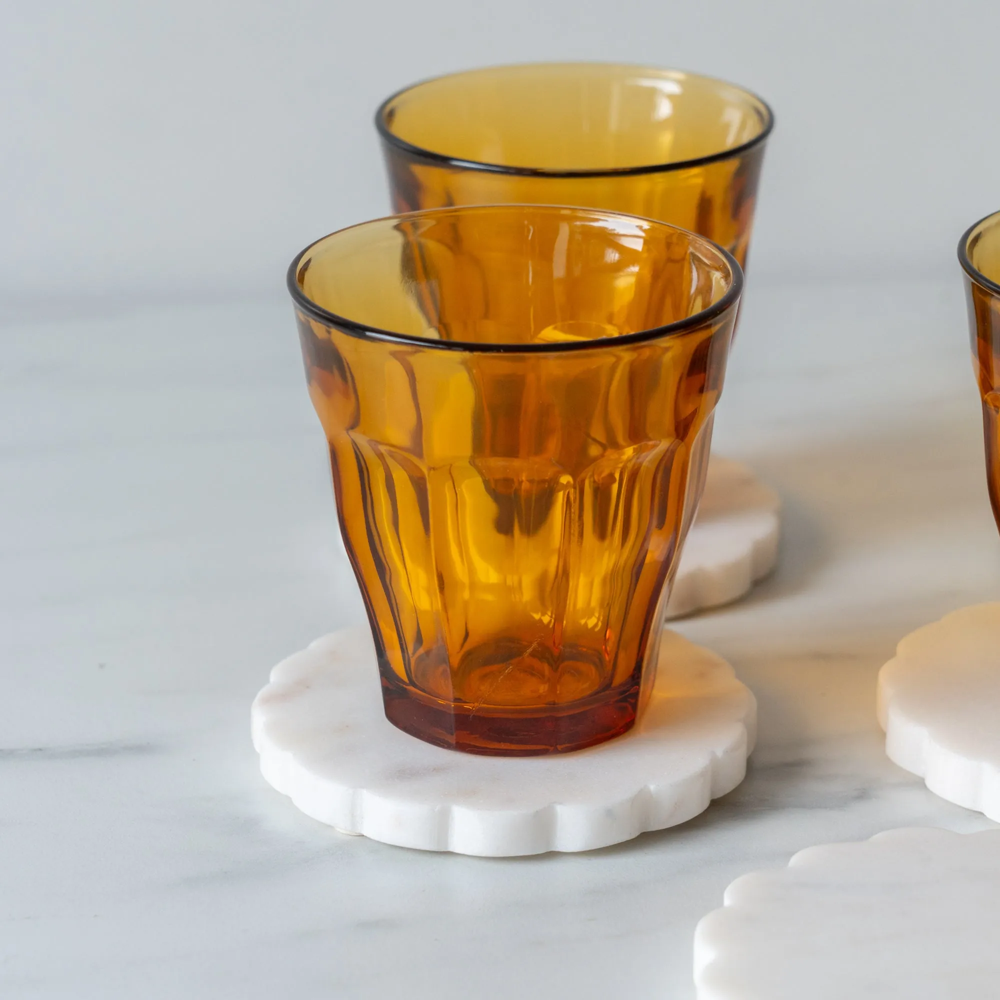 Scalloped Marble Coaster Set