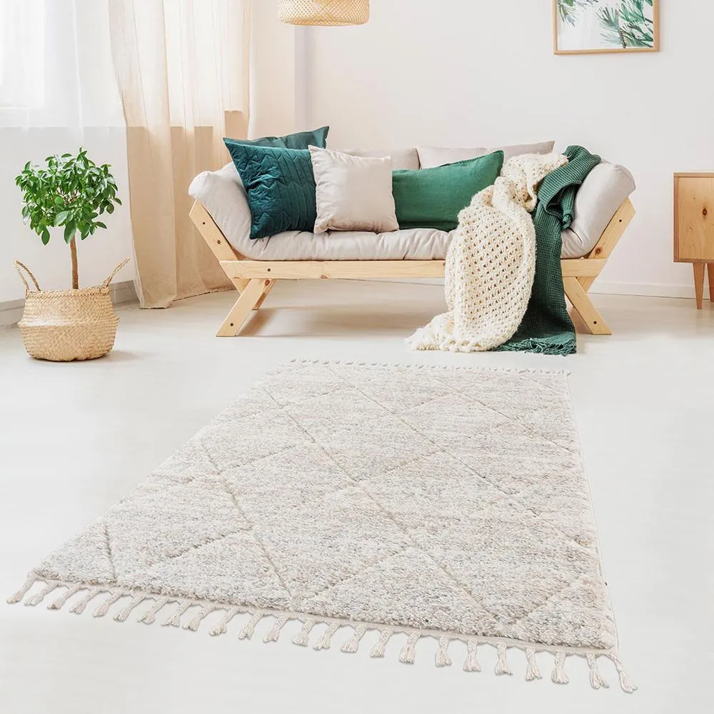 Serta | Talas Modern Luxury Cream Shag Area Rug