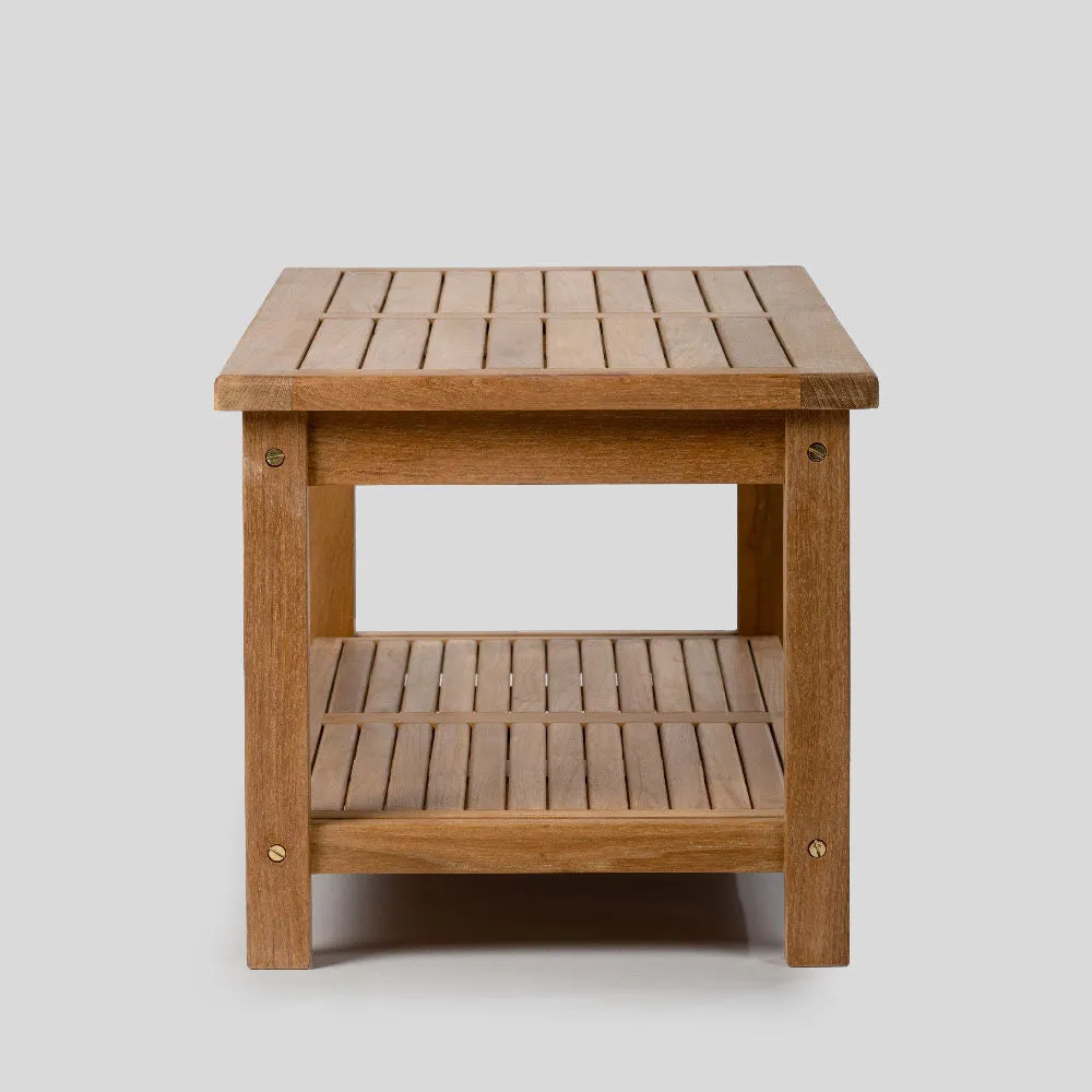 Sierra Grade A Teak 47" Outdoor Coffee Table with Shelf