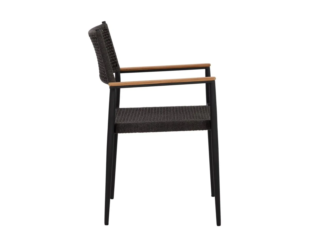 Sunpan Nava Stackable Dining Armchair - Black