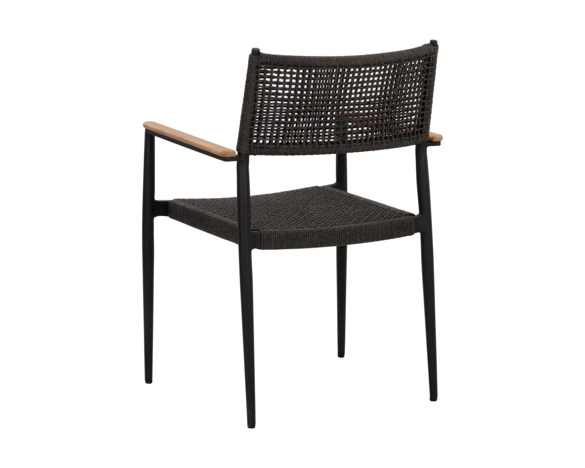 Sunpan Nava Stackable Dining Armchair - Black