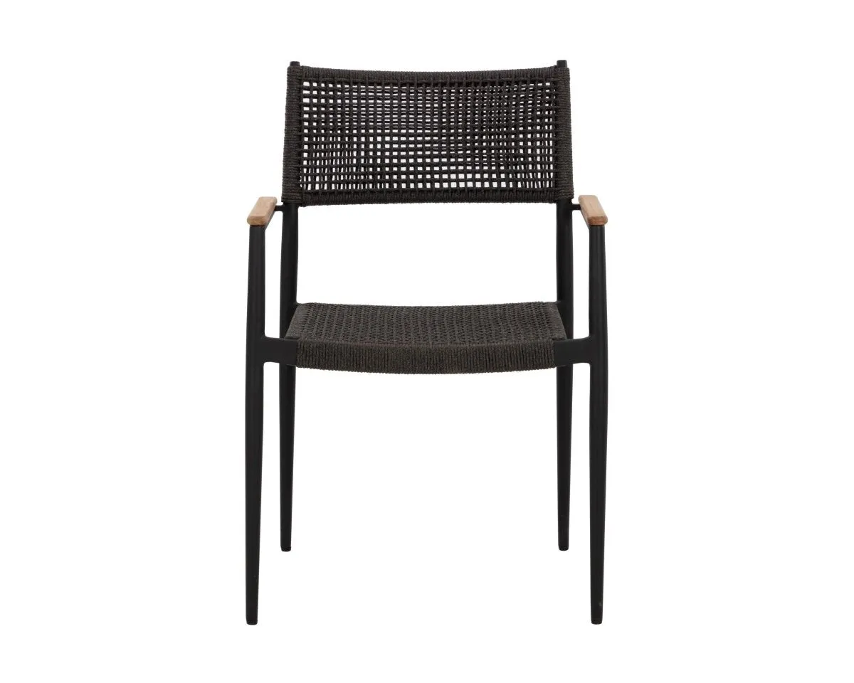 Sunpan Nava Stackable Dining Armchair - Black