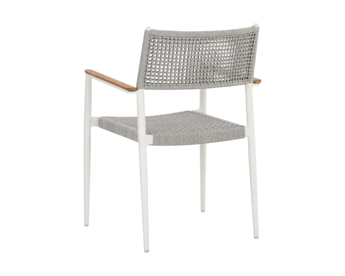 Sunpan Nava Stackable Dining Armchair - White