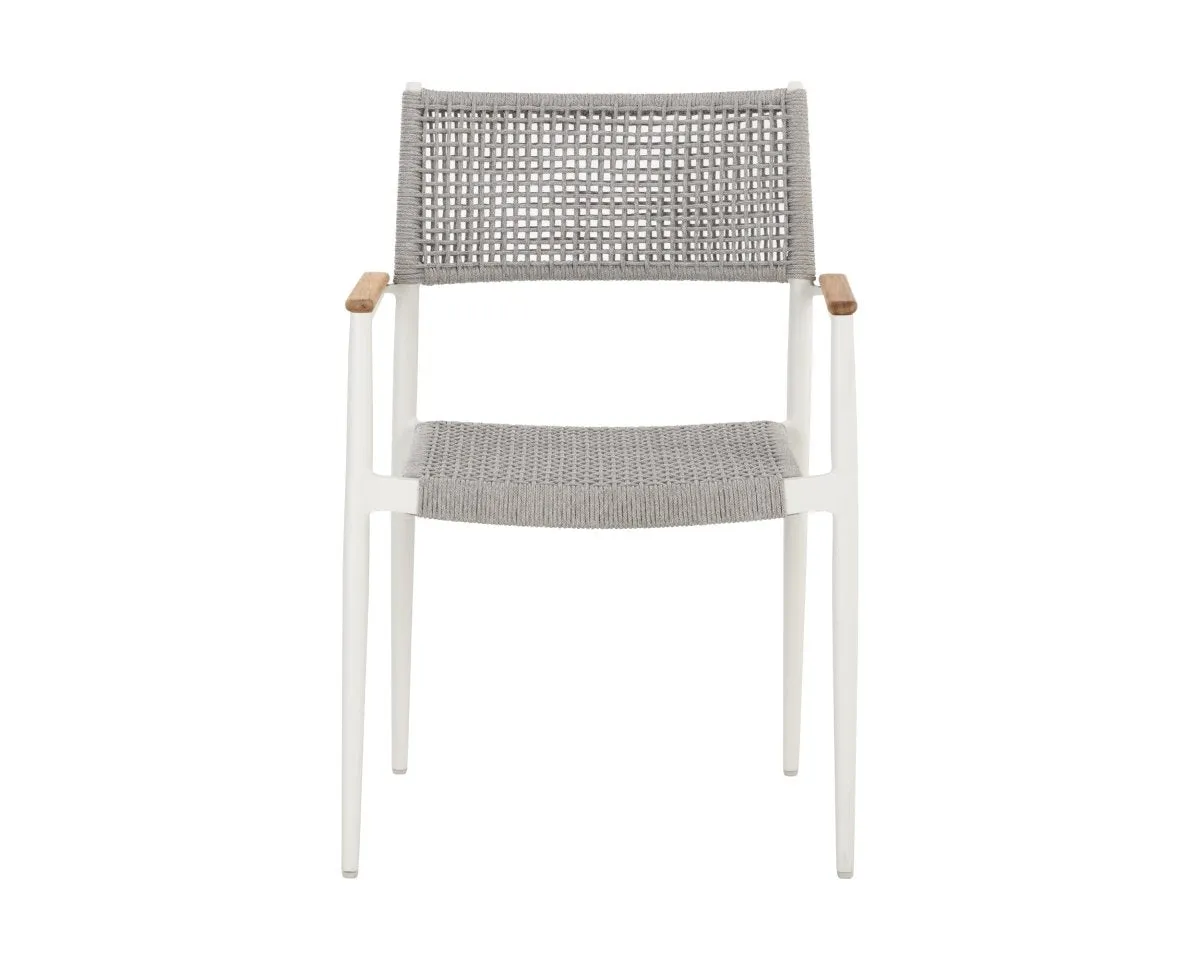 Sunpan Nava Stackable Dining Armchair - White