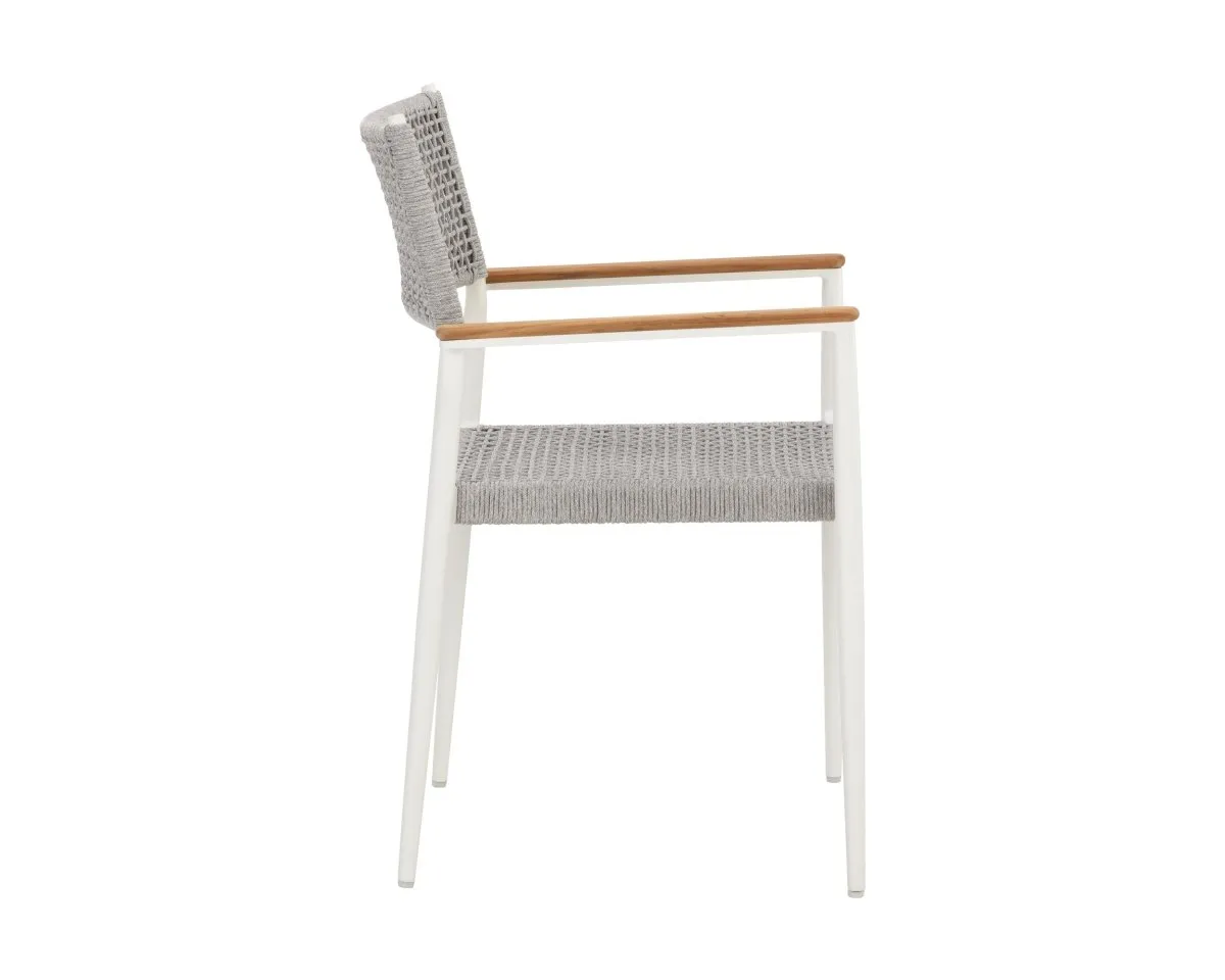 Sunpan Nava Stackable Dining Armchair - White