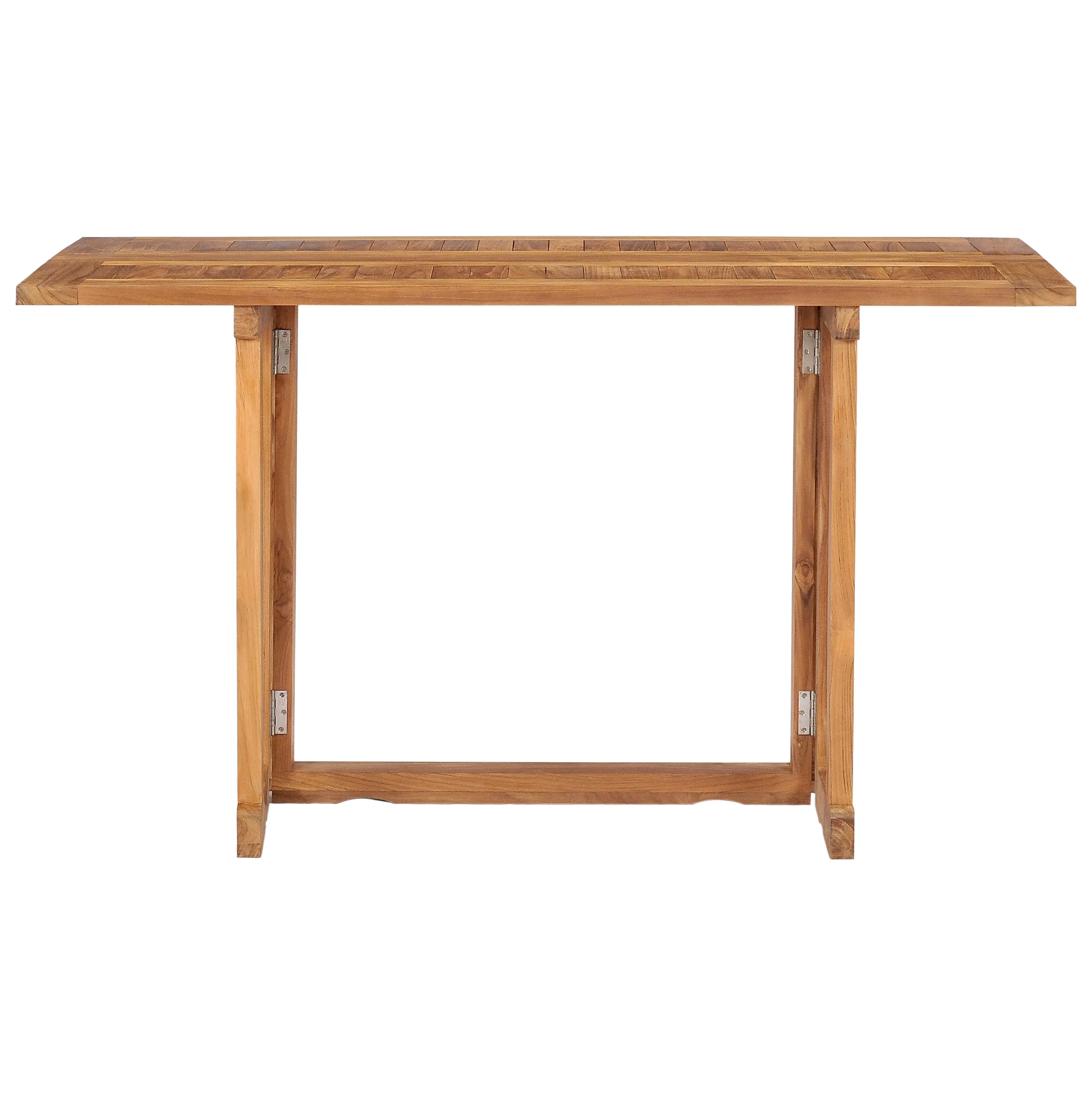 Teak Wood Hatteras Rectangular Folding Patio Table, 56 x 28 Inch