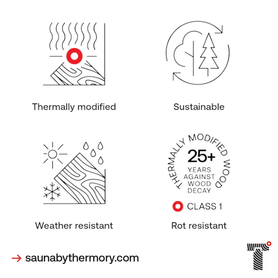 Thermory 4 Person Barrel Sauna No. 60 Barrel Sauna with Porch and Window