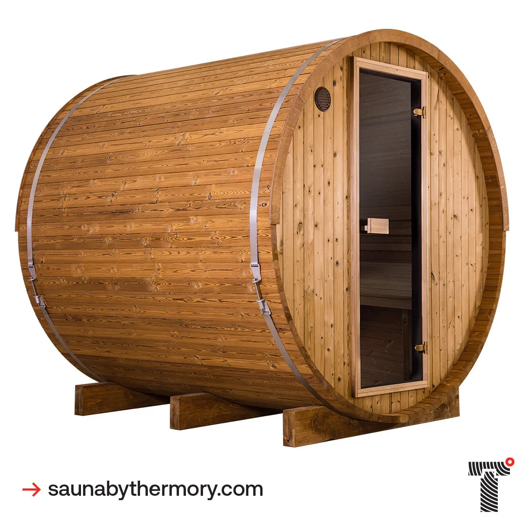 Thermory 6 Person Barrel Sauna No. 50 DIY Kit with Window