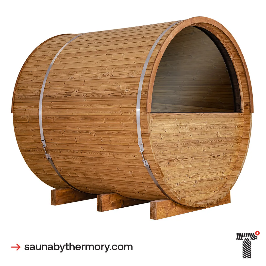 Thermory 6 Person Barrel Sauna No. 50 DIY Kit with Window