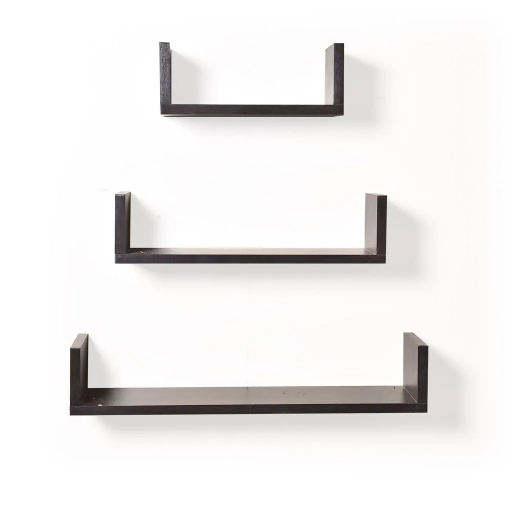 U Shaped Floating Wall Shelves (Set of 3)