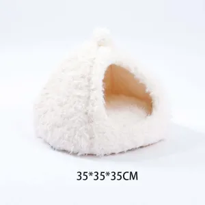 Washable Cat Dog Bed - Cozy Creme Pet Tent