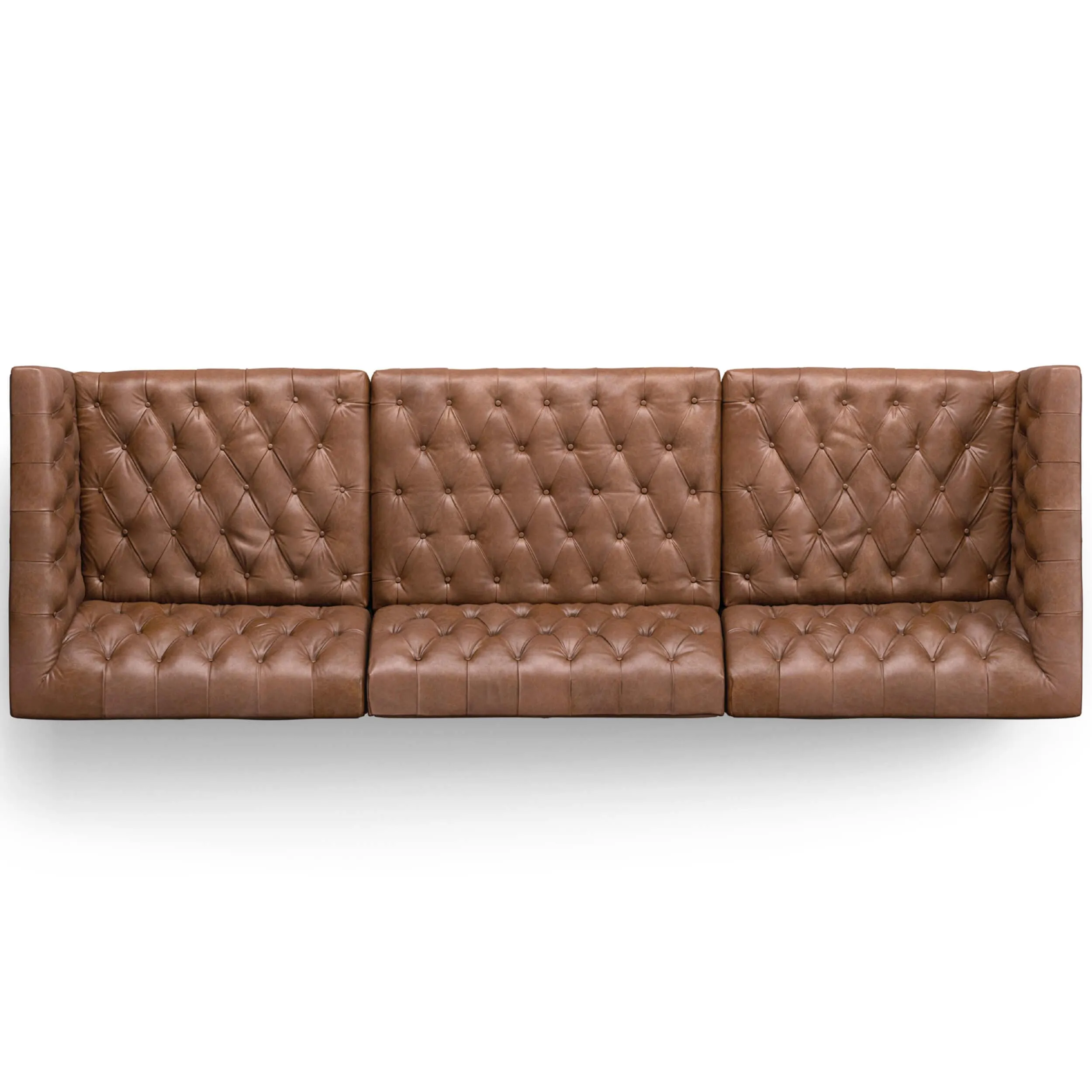 Williams Leather 3 Piece Sofa, Natural Washed Chocolate