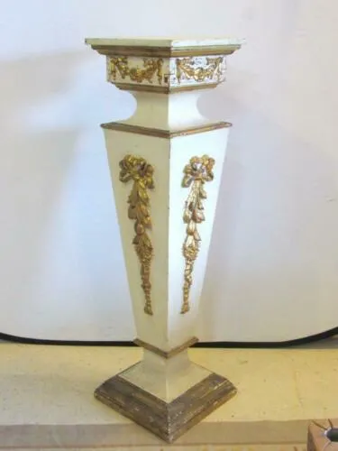 Wood Pedestal, French Style Painted, Gorgeous Vintage / Antique!!