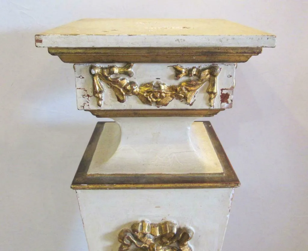 Wood Pedestal, French Style Painted, Gorgeous Vintage / Antique!!