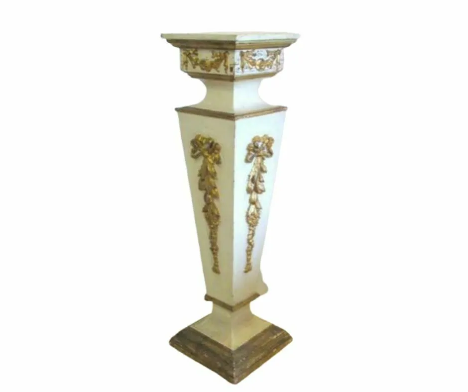 Wood Pedestal, French Style Painted, Gorgeous Vintage / Antique!!